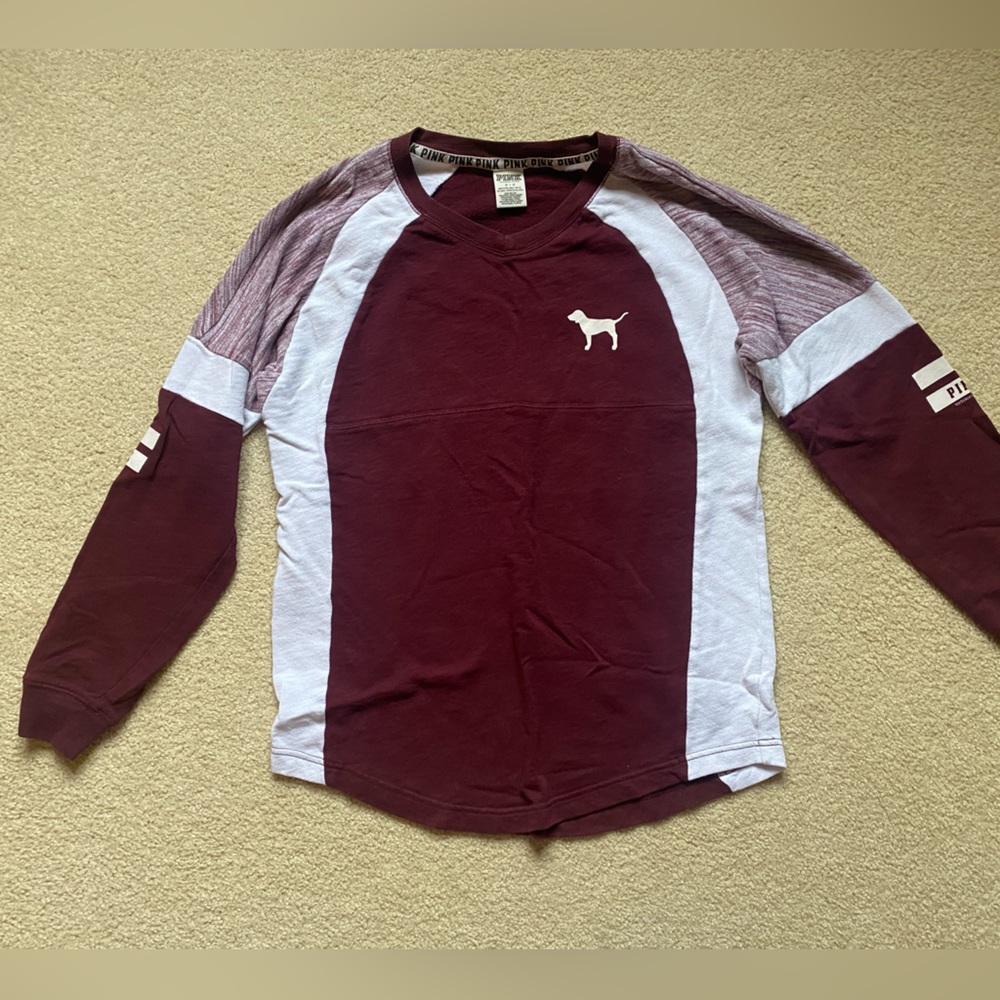 Varsity PINK long sleeve top